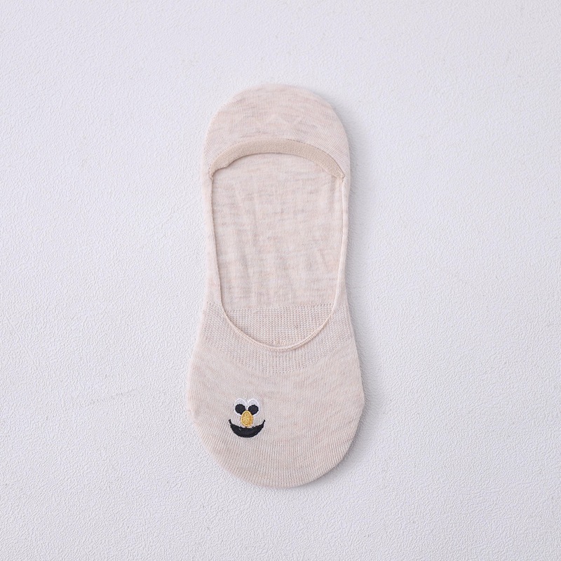 Ms. Spring Female Socks Cotton Socks Shallow Mouth Invisible Socks Funny Ten-color Embroidery Socks